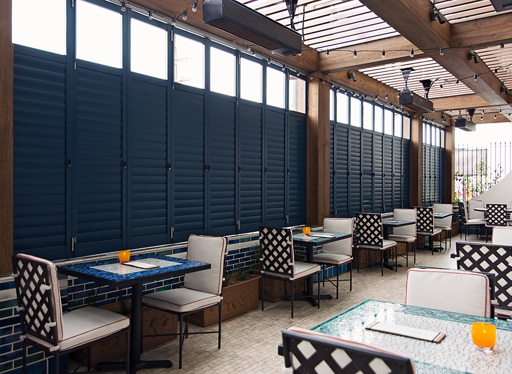 Commercial Plantation shutters sliding glass doors