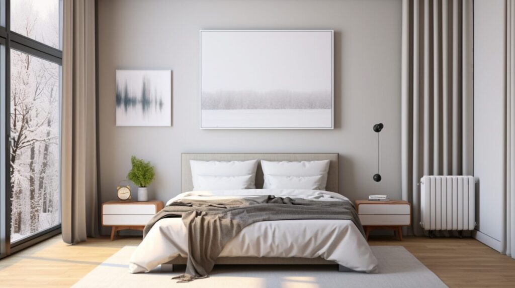 gallery Welcoming Bedroom with Blankets color Gray and som other stuff making the Room on Another Level