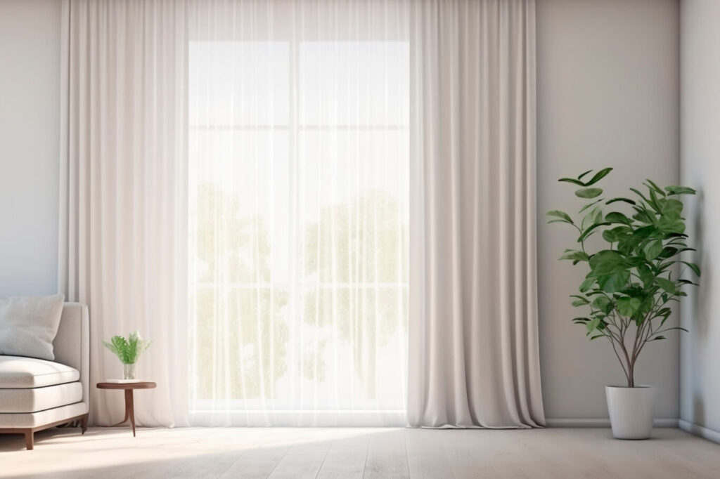 gallery White room with window and curtains