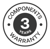 Gallery 3-year warranty badge for components in a circular design.